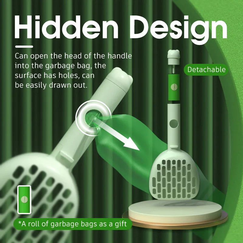 Cat Litter Scoop with Base – Durable Poop Cleaner Shovel