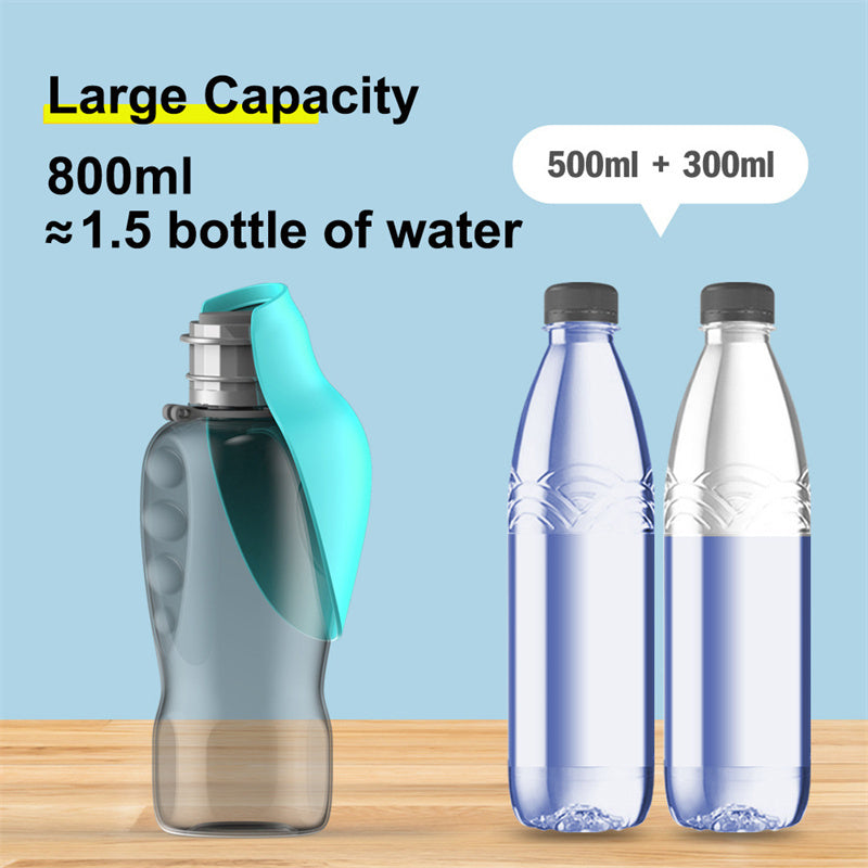 Portable Dog Water Bottle – Leakproof 800ml Travel Feeder