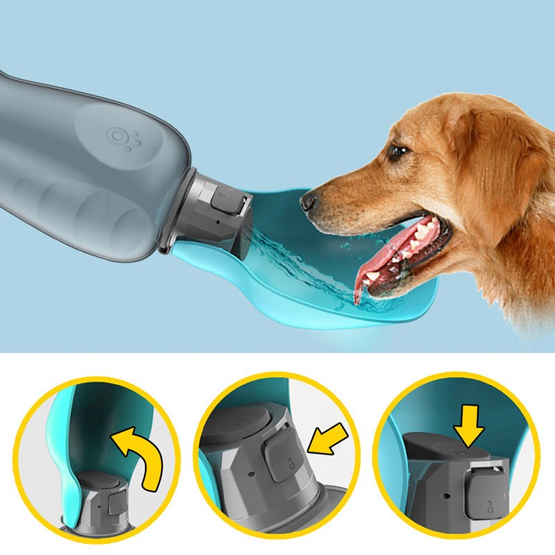 Portable Dog Water Bottle – Leakproof 800ml Travel Feeder