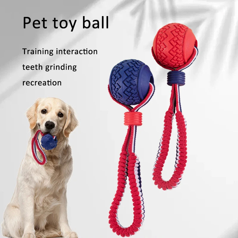 Interactive Dog Ball Toy – Rope Chew & Training Toy