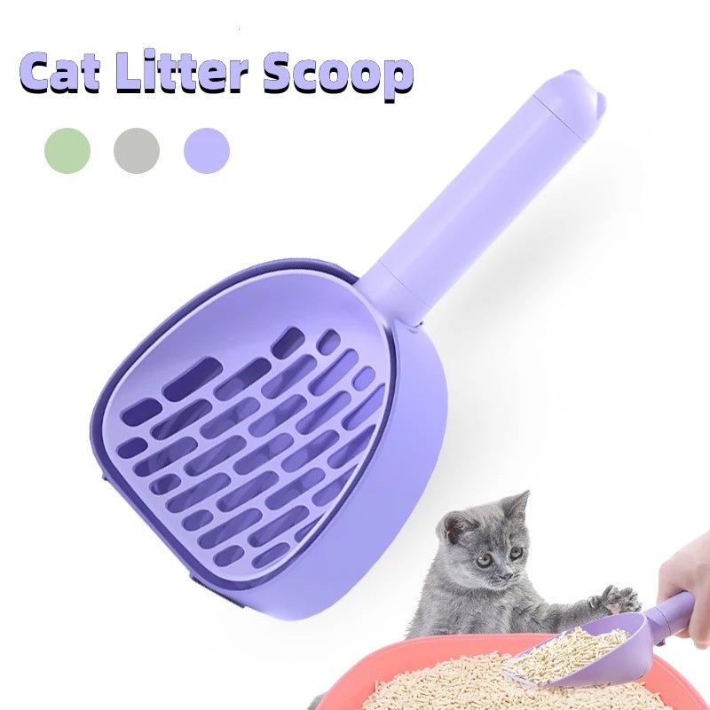 Cat Litter Scoop with Base – Durable Poop Cleaner Shovel