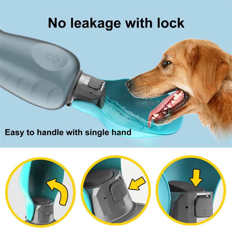 Portable Dog Water Bottle – Leakproof 800ml Travel Feeder