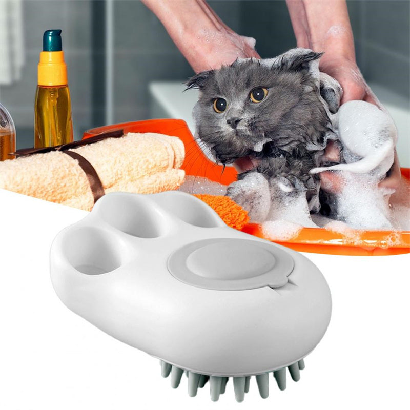 Cat Paw Bath Brush – Foaming Grooming Comb for Pets