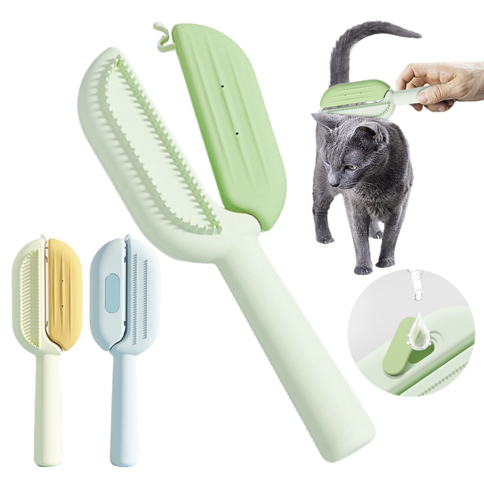 3-in-1 Pet Grooming Brush – Self-Cleaning Hair Remover