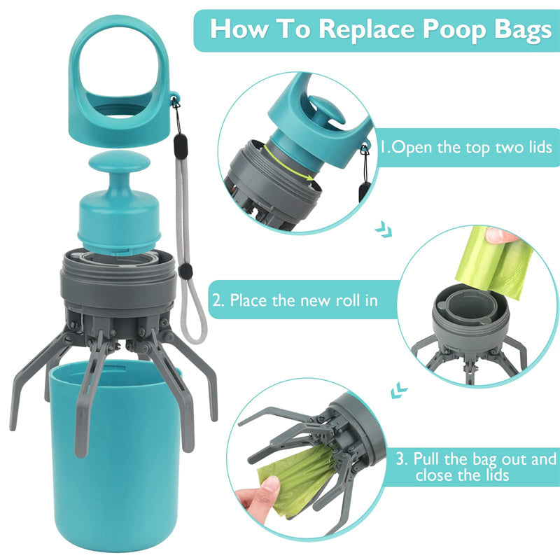 Dog Pooper Scooper – Built-in Bag Dispenser Picker