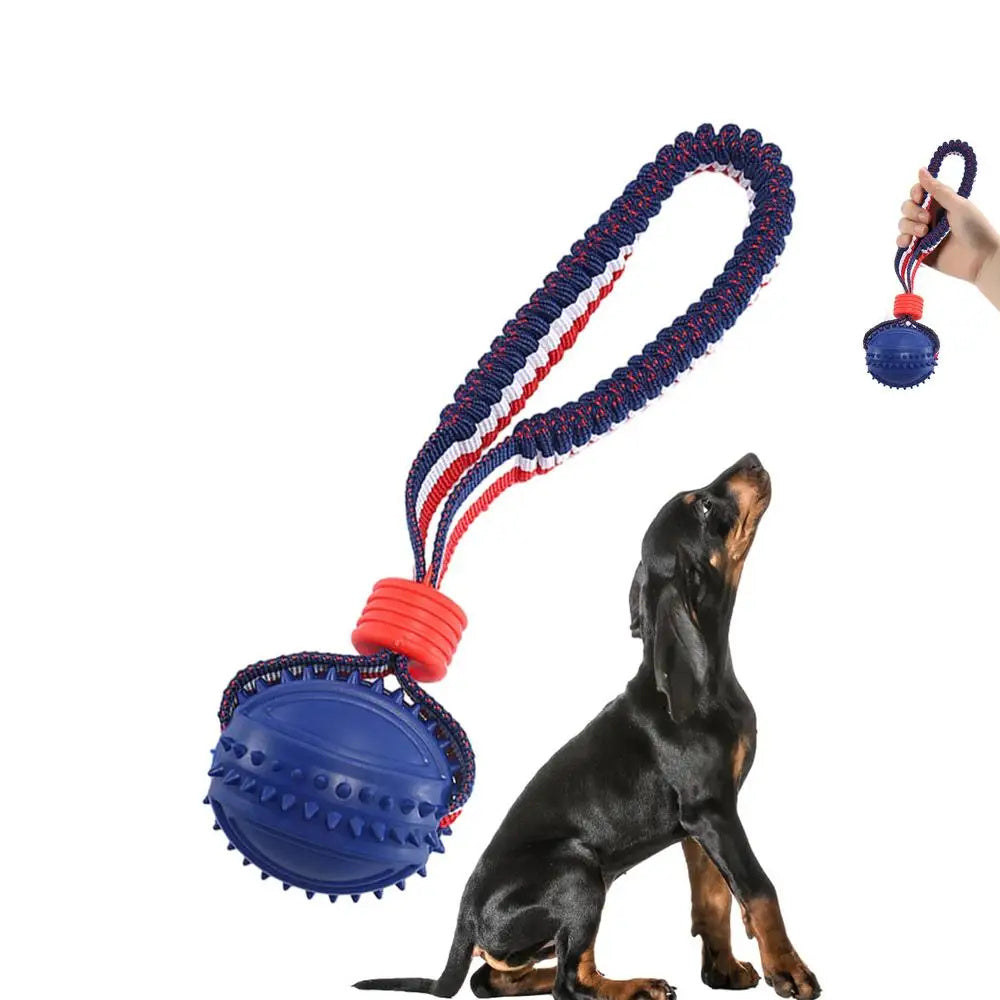 Interactive Dog Ball Toy – Rope Chew & Training Toy