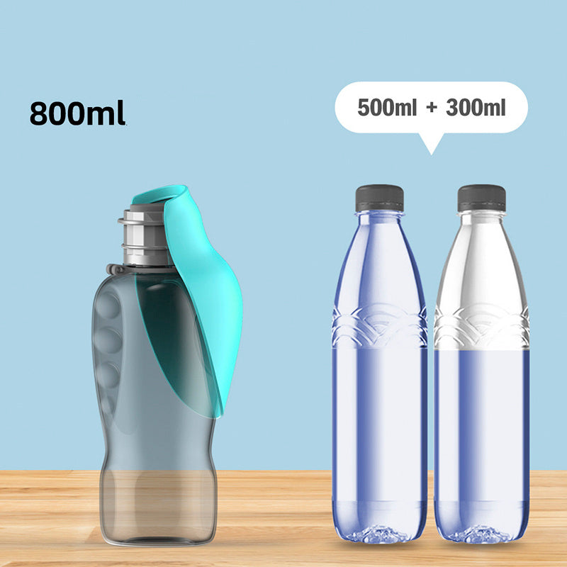 Portable Dog Water Bottle – Leakproof 800ml Travel Feeder